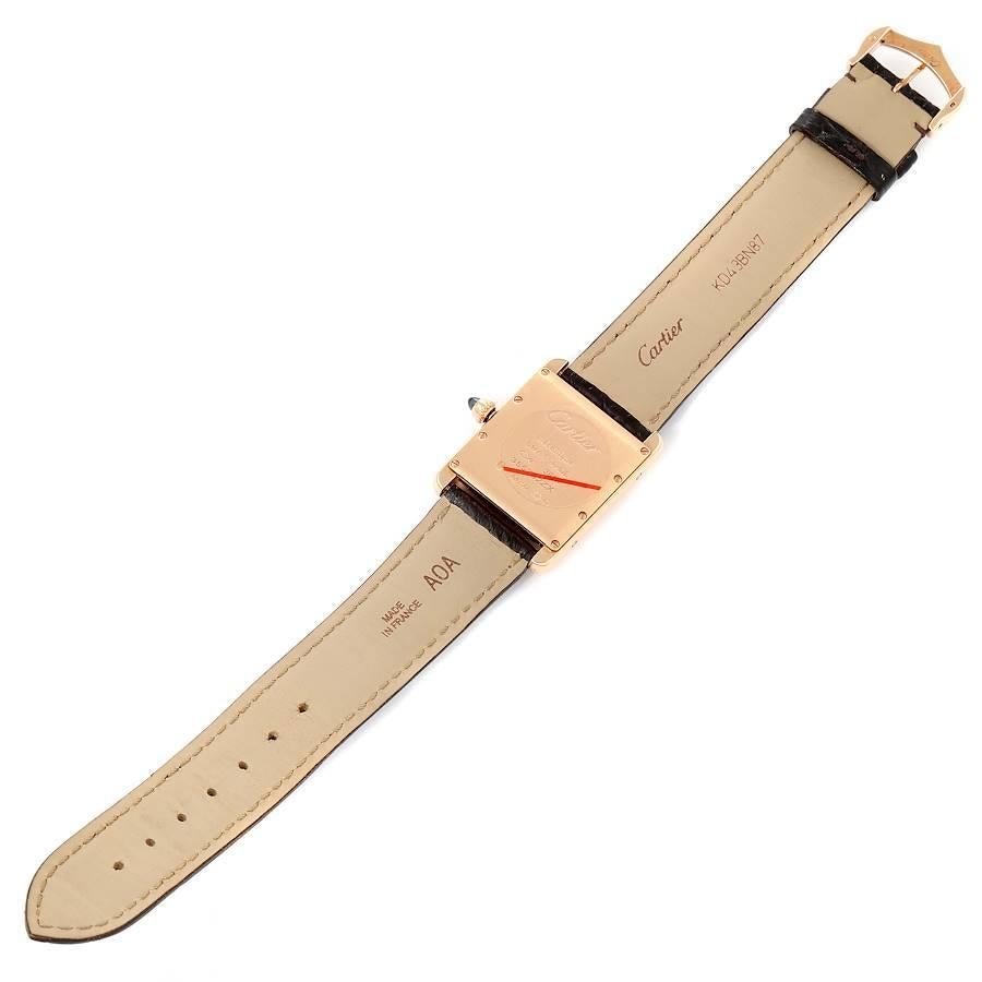 Cartier: 18 Karat Roségold mechanische Damenuhr Tank Louis WGTA0010 Box-Karte im Angebot 6
