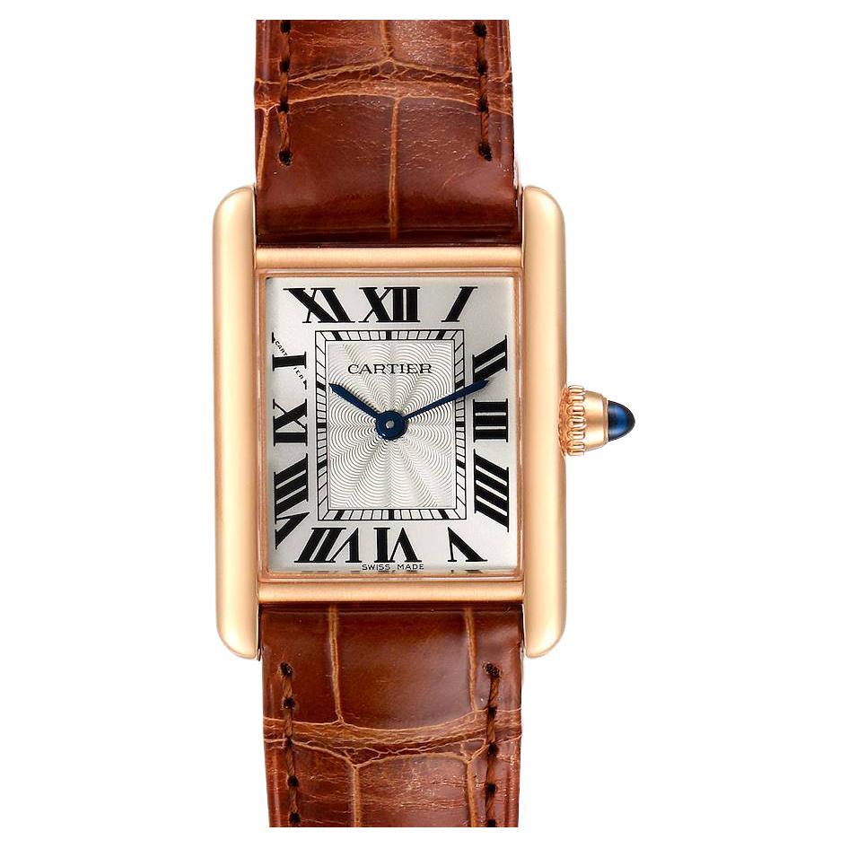 Cartier Tank Louis 18k Rose Gold Mechanical Ladies Watch WGTA0010 Box Papers For Sale