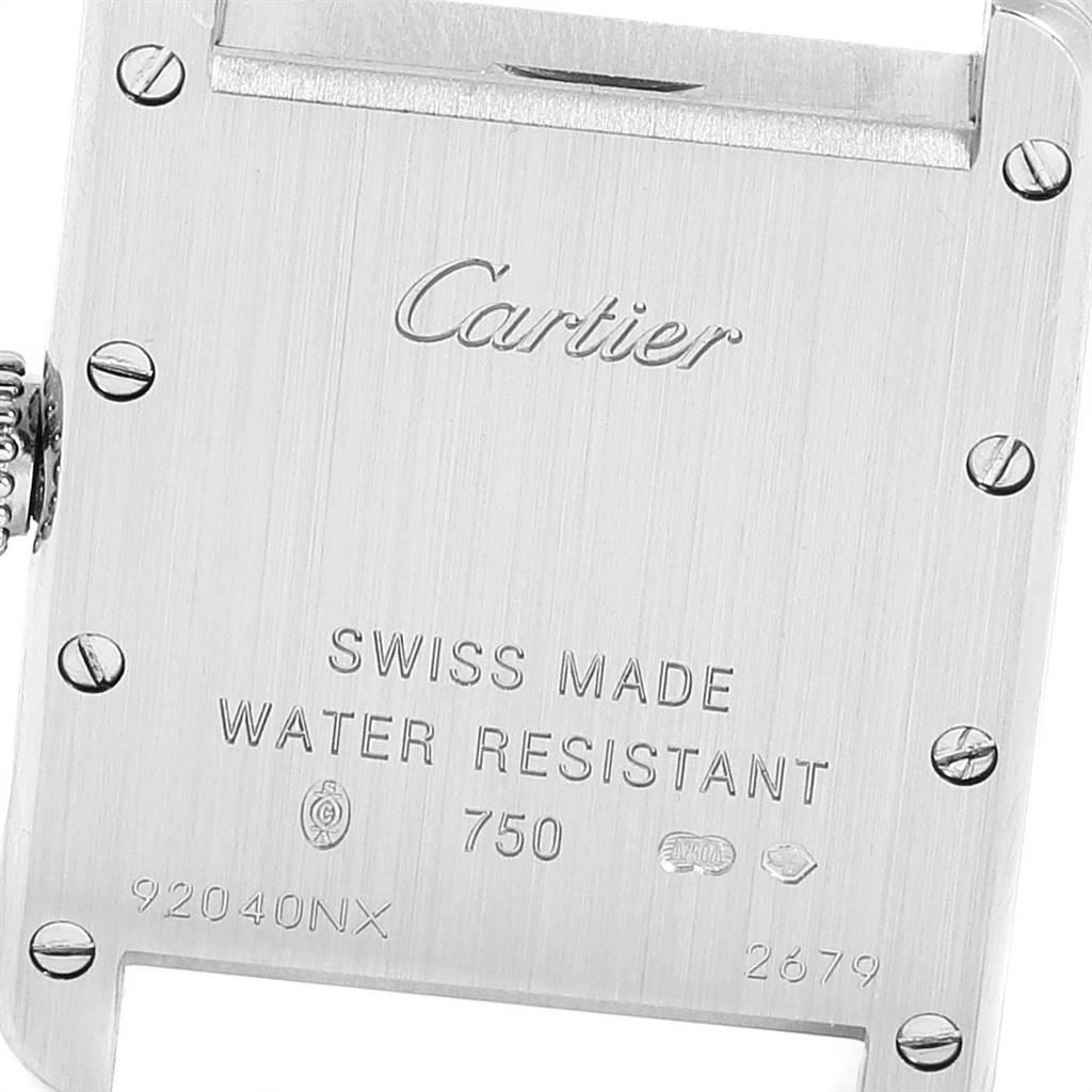 Cartier Tank Louis 18 Karat White Gold Black Strap Ladies Watch W1541056 In Excellent Condition For Sale In Atlanta, GA