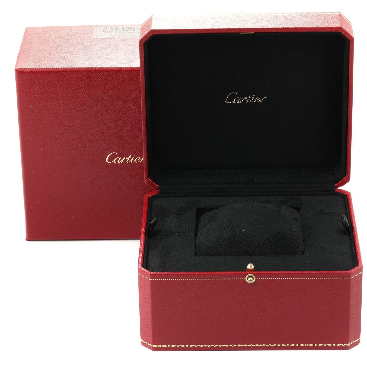 Cartier Tank Louis 18 Karat White Gold Brown Strap Ladies Watch W1541056 For Sale 4