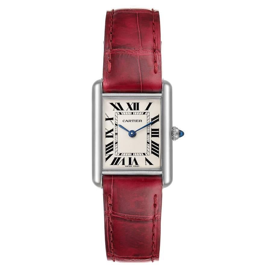 Cartier Tank Louis 18k White Gold Brown 