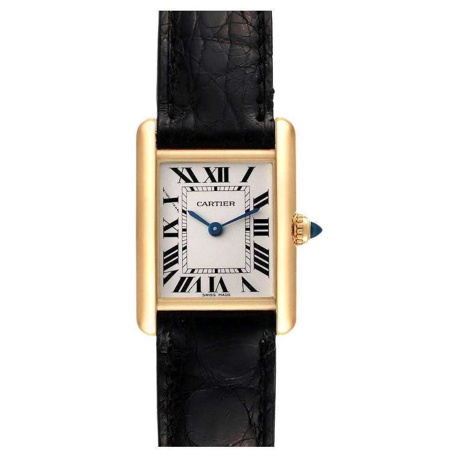 Cartier Tank Solo Yellow Gold Steel Black Strap Ladies Watch W1018755