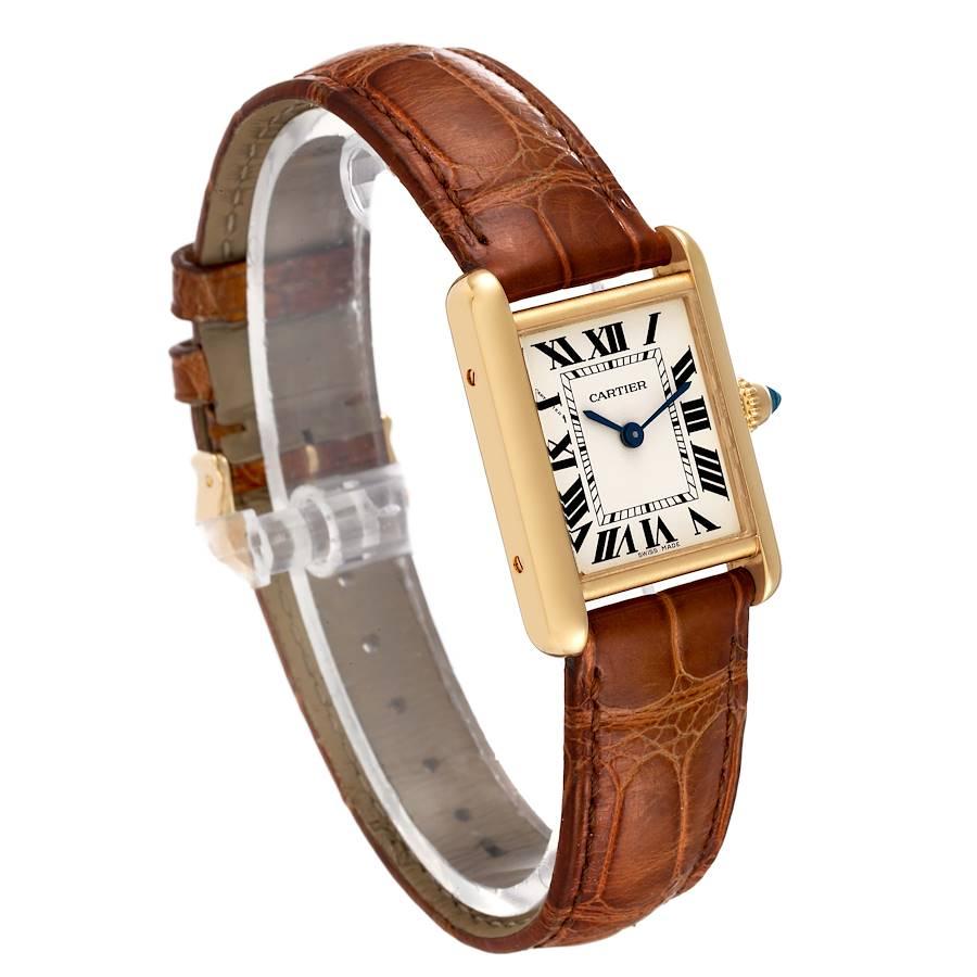 cartier ladies watch brown leather