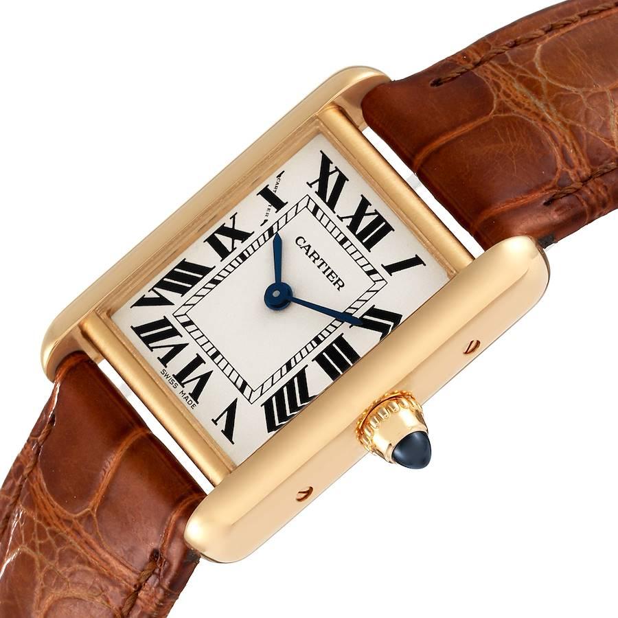 brown leather cartier watch