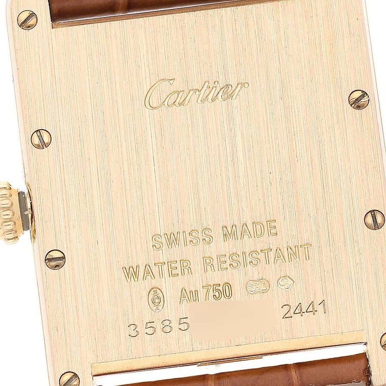 Cartier Tank Louis 18K Yellow Gold Brown Strap Mens Watch W1529756