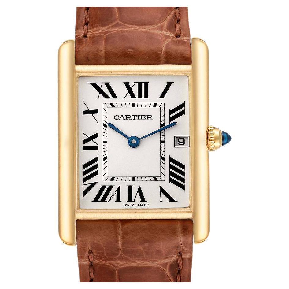 Cartier Tank Louis W1529756 18K Yellow Gold Mens Watch Box Papers at