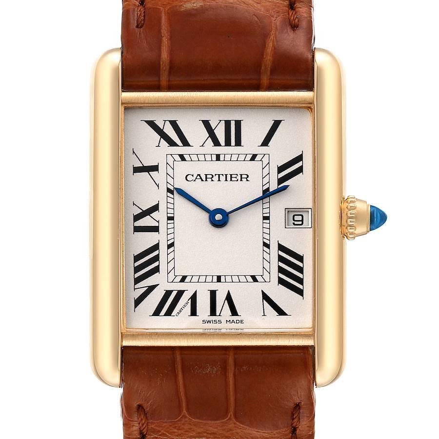 Cartier Tank Louis W1529756 18K Yellow Gold Mens Watch Box Papers at
