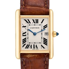 Cartier Tank Louis Montre pour homme en or jaune 18 carats W1529756 Bote Papiers