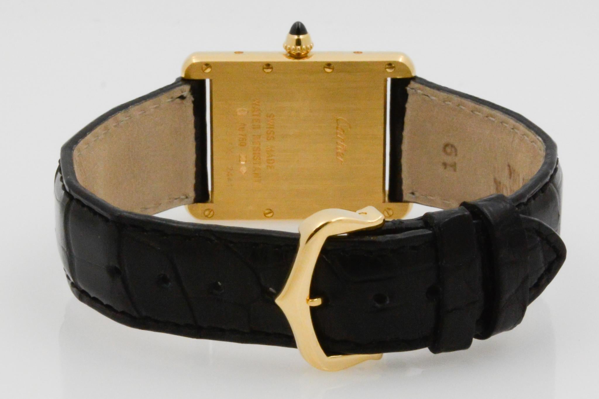 Cartier Tank Louis 18 Karat Yellow Gold W1529756 In Good Condition In Dallas, TX