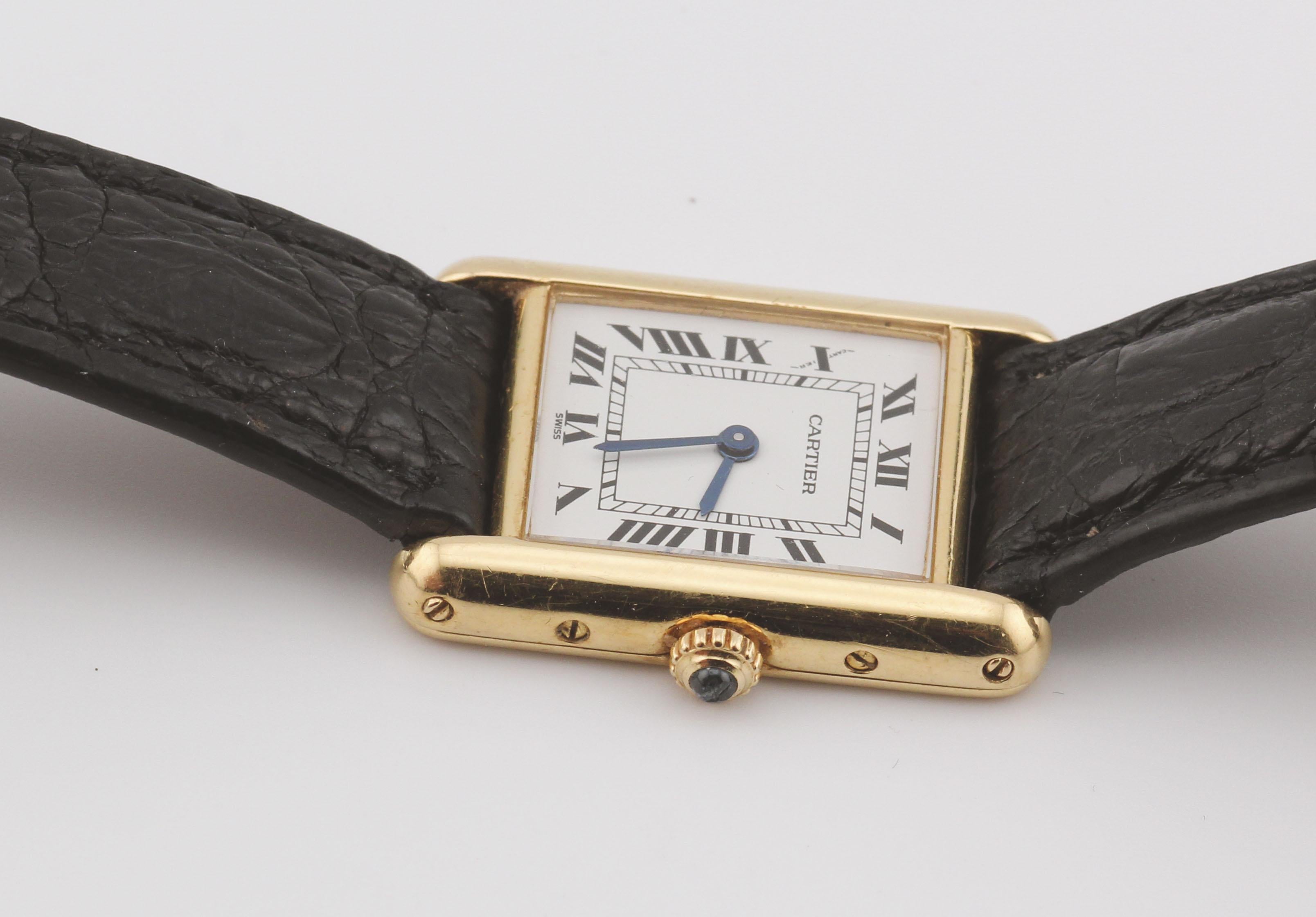 Cartier Tank Louis 18k Yellow Gold Watch 27mm x 20mm Quartz In Fair Condition In Simpsonville, SC
