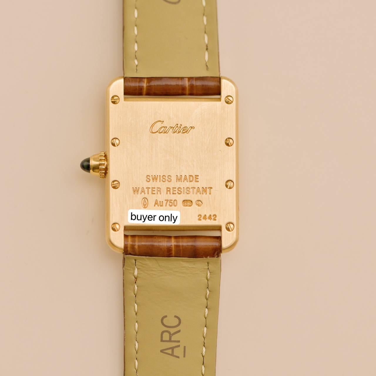 Reloj Cartier Tank Louis Oro Amarillo 18k Pequeño Modelo W1529856 en venta 5