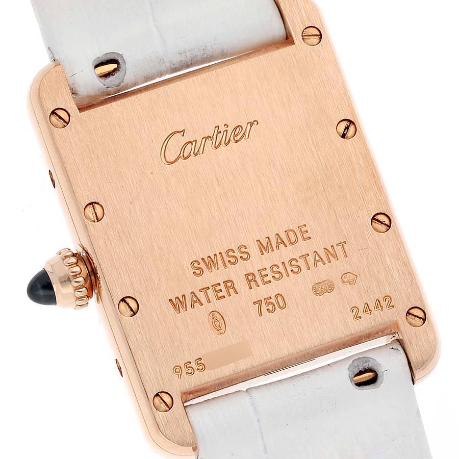 Cartier Tank Louis 18k Yellow Gold White Strap Ladies Watch W1529856 2