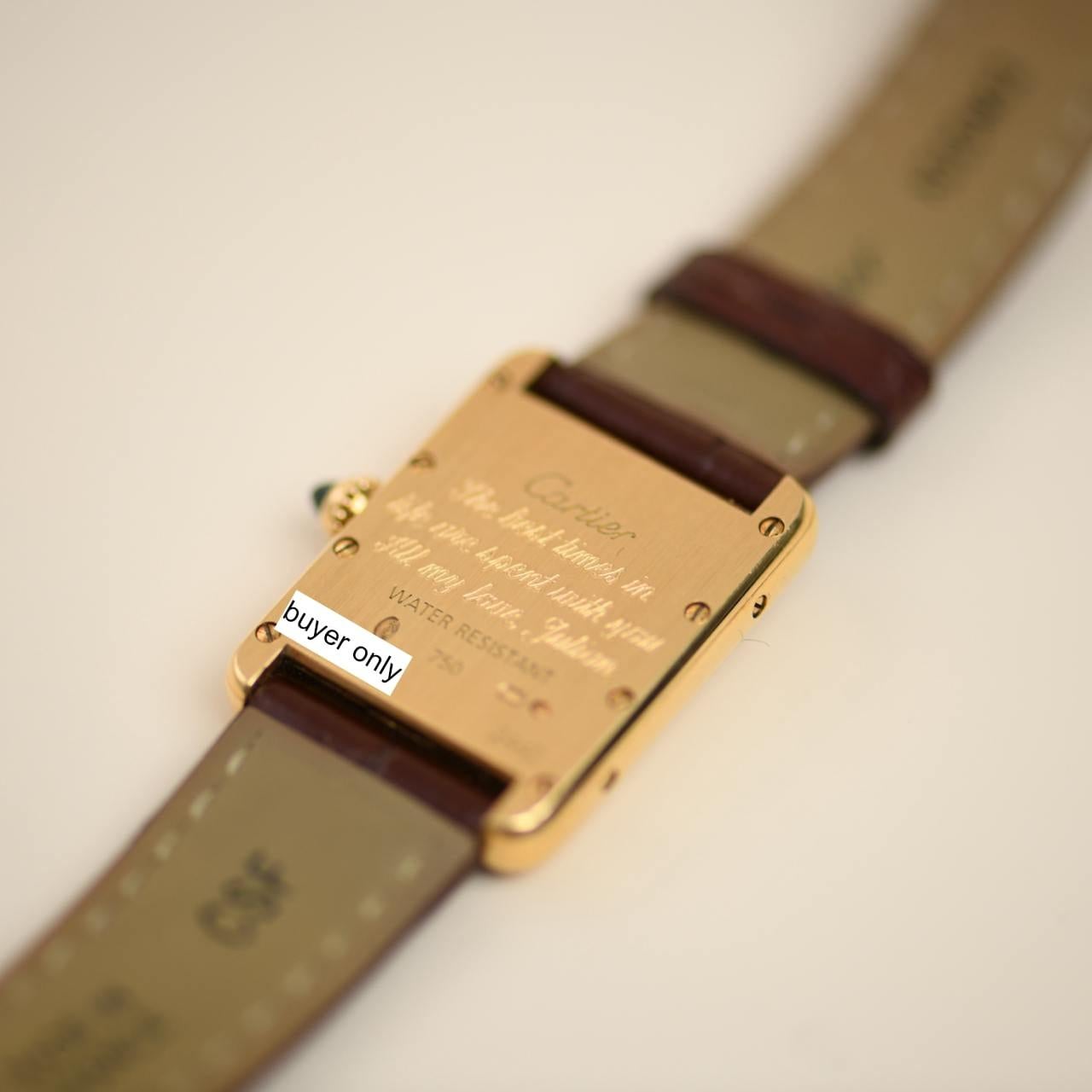 Women's or Men's Cartier Tank Louis 18K Yellow Gold Wristwatch W1529856