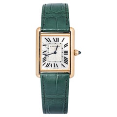Montre Cartier Tank Louis 3816 WGTA0011 en or rose 18 carats, cadran blanc, remontage manuel, 25,5 mm