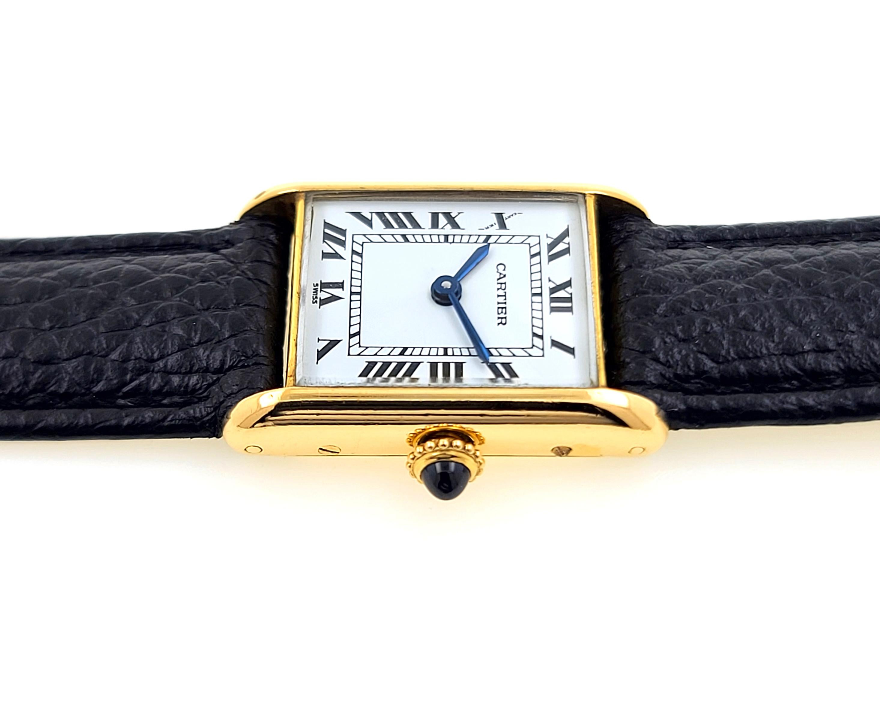 Women's Cartier Tank Louis 67117 18k Gold 1977 Full Set Box and Papers 78087