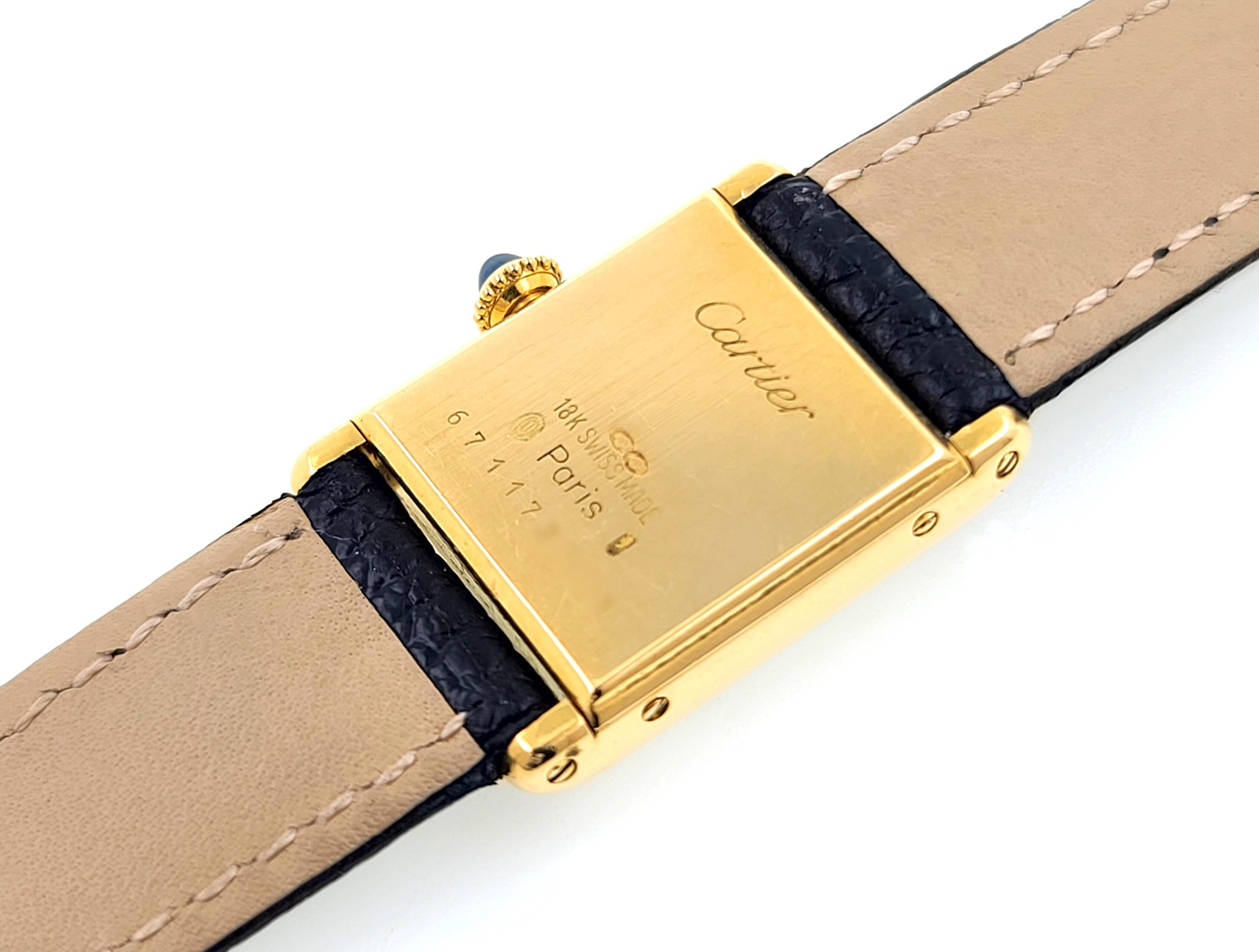 Cartier Tank Louis 67117 18k Gold 1977 Full Set Box and Papers 78087 1