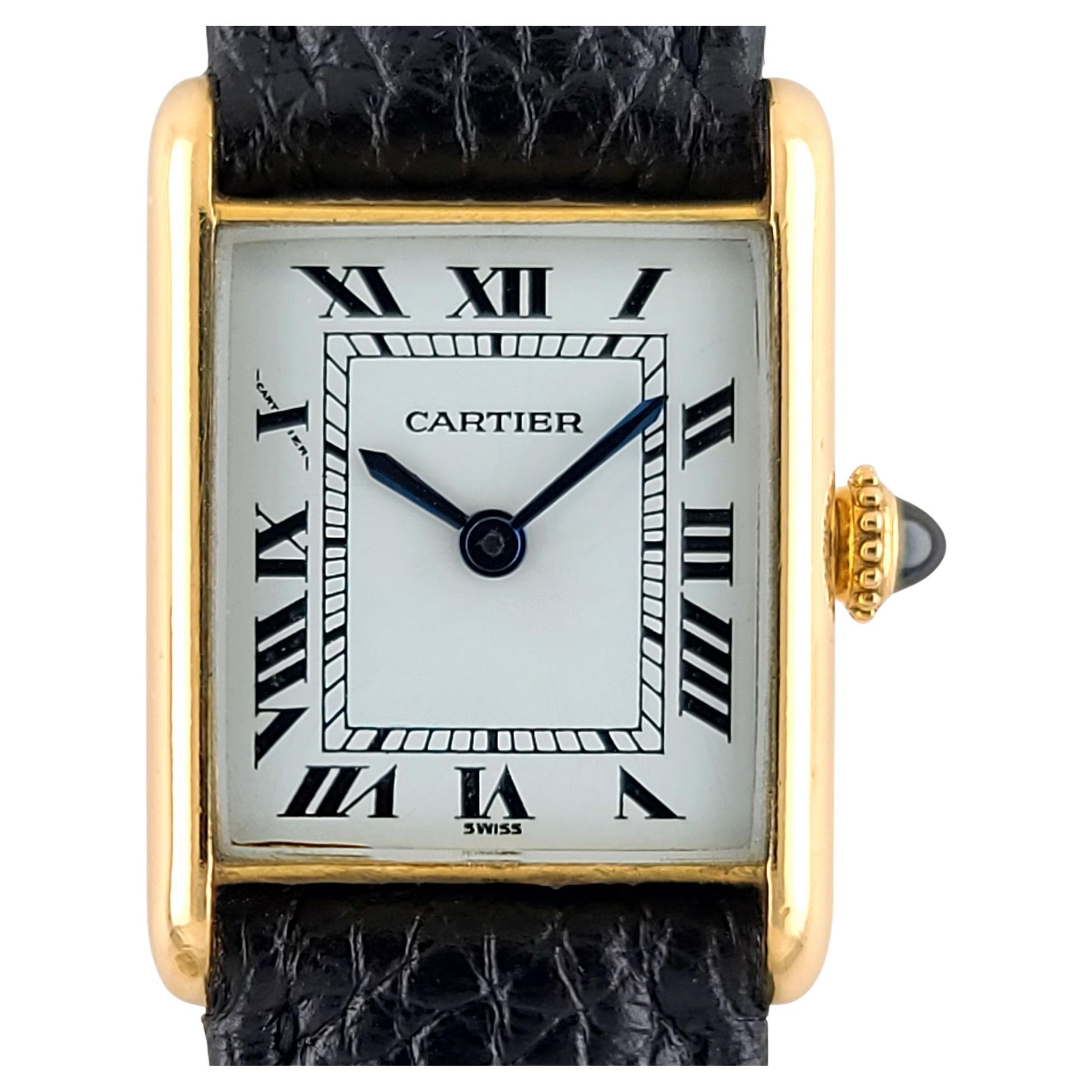 Cartier Tank Louis 67117 18k Gold 1977 Full Set Box and Papers 78087