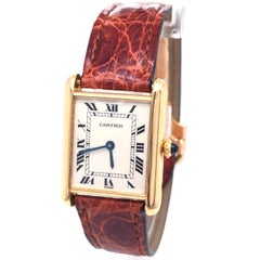 Cartier Tank Louis 78086 Paris Dial 18k Yellow Gold Vintage Manual Winding Watch