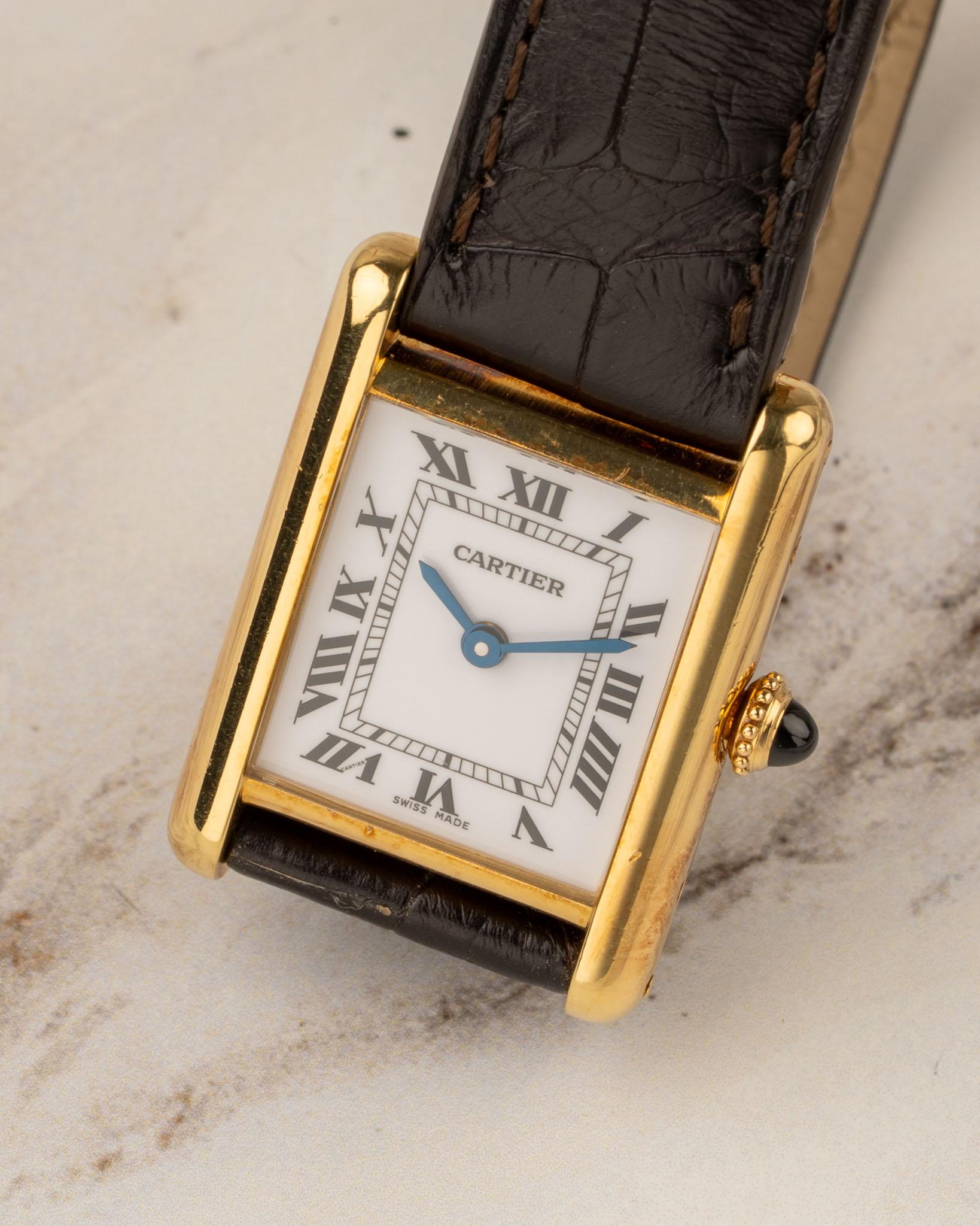 Cartier Tank Louis 78087 SM Quadrante di servizio da donna anni '80 in vendita 6