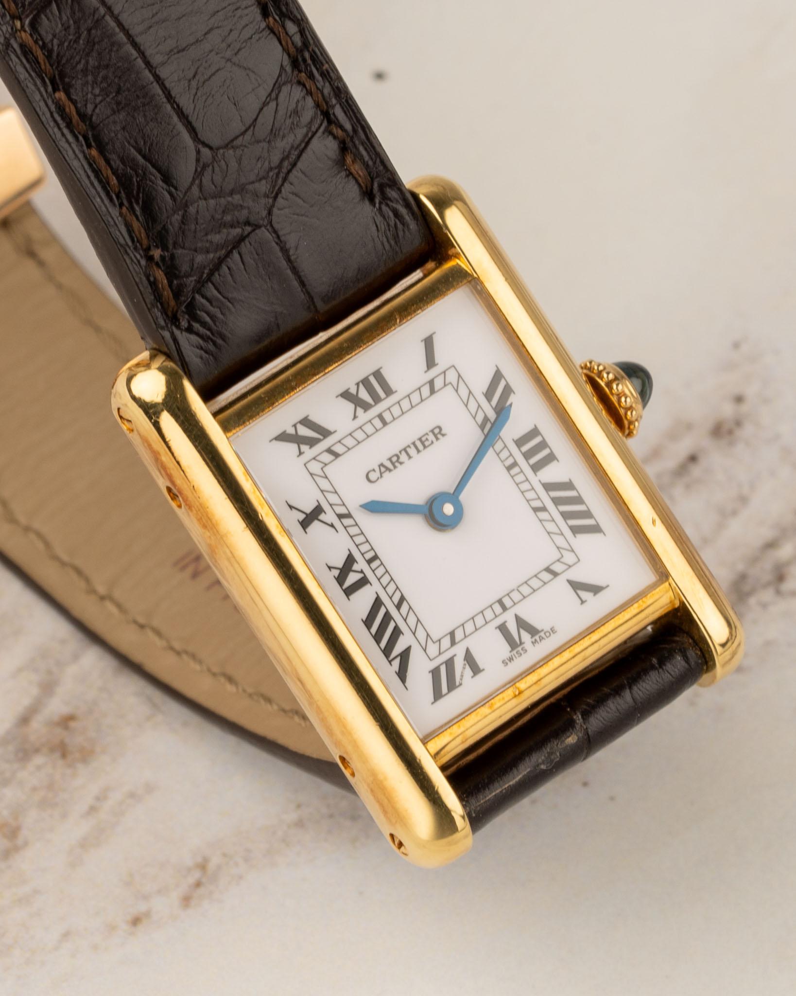 Cartier Tank Louis 78087 SM Quadrante di servizio da donna anni '80 in vendita 7