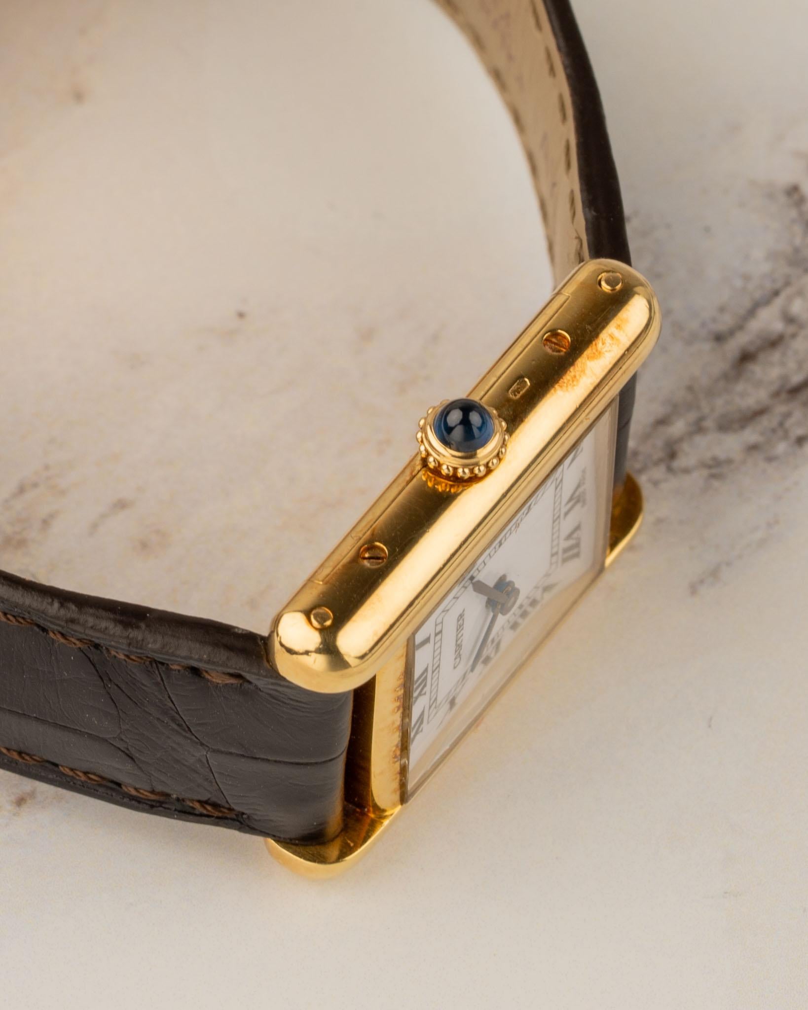 Cartier Tank Louis 78087 SM Quadrante di servizio da donna anni '80 in vendita 8