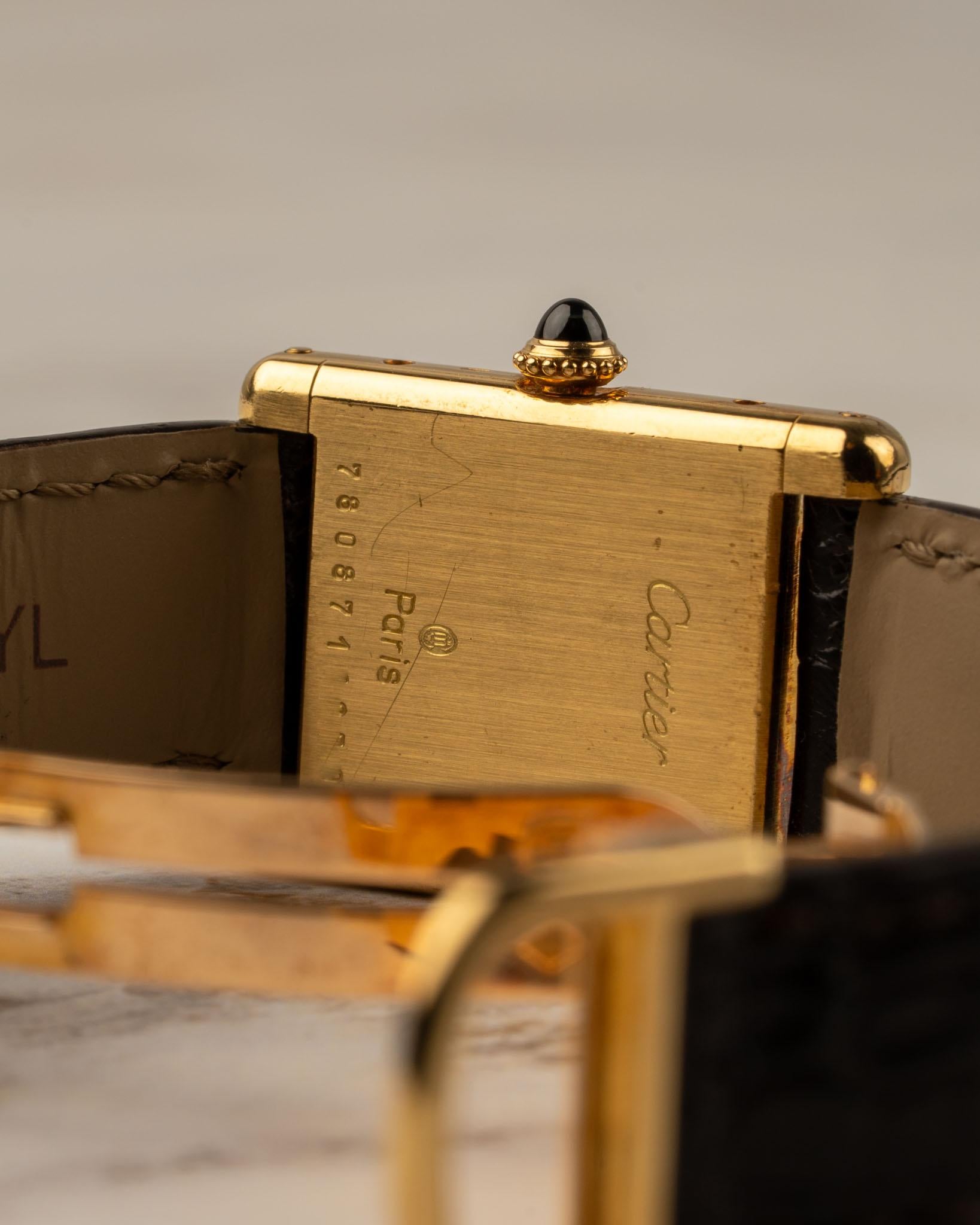 Cartier Tank Louis 78087 SM Quadrante di servizio da donna anni '80 in vendita 2