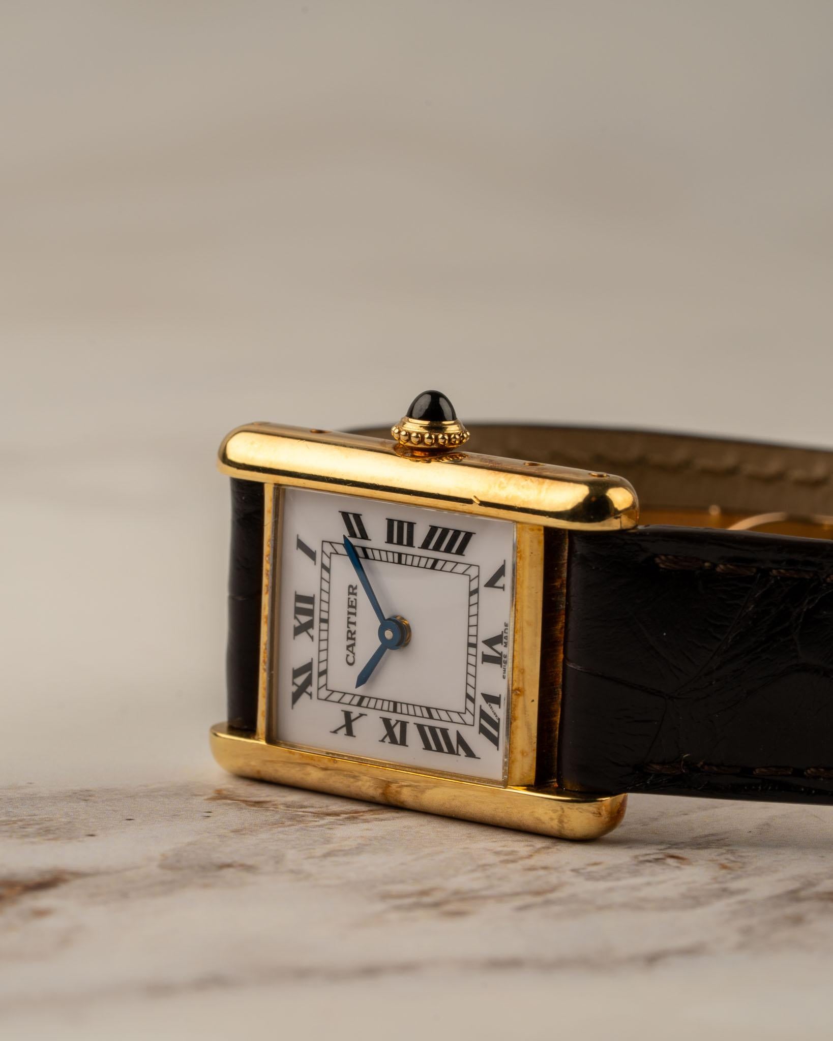 Cartier Tank Louis 78087 SM Quadrante di servizio da donna anni '80 in vendita 4