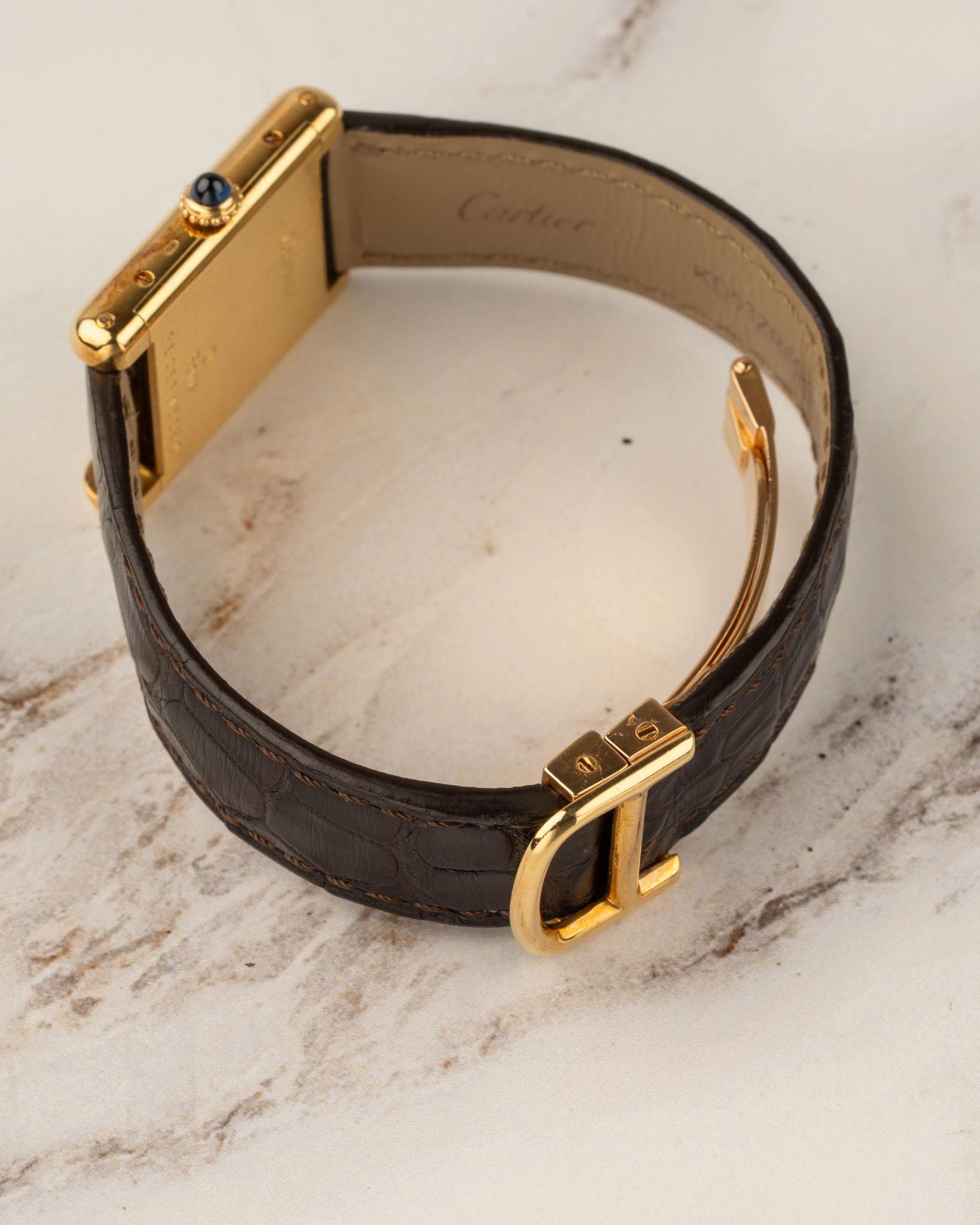 Cartier Tank Louis 78087 SM Quadrante di servizio da donna anni '80 in vendita 5