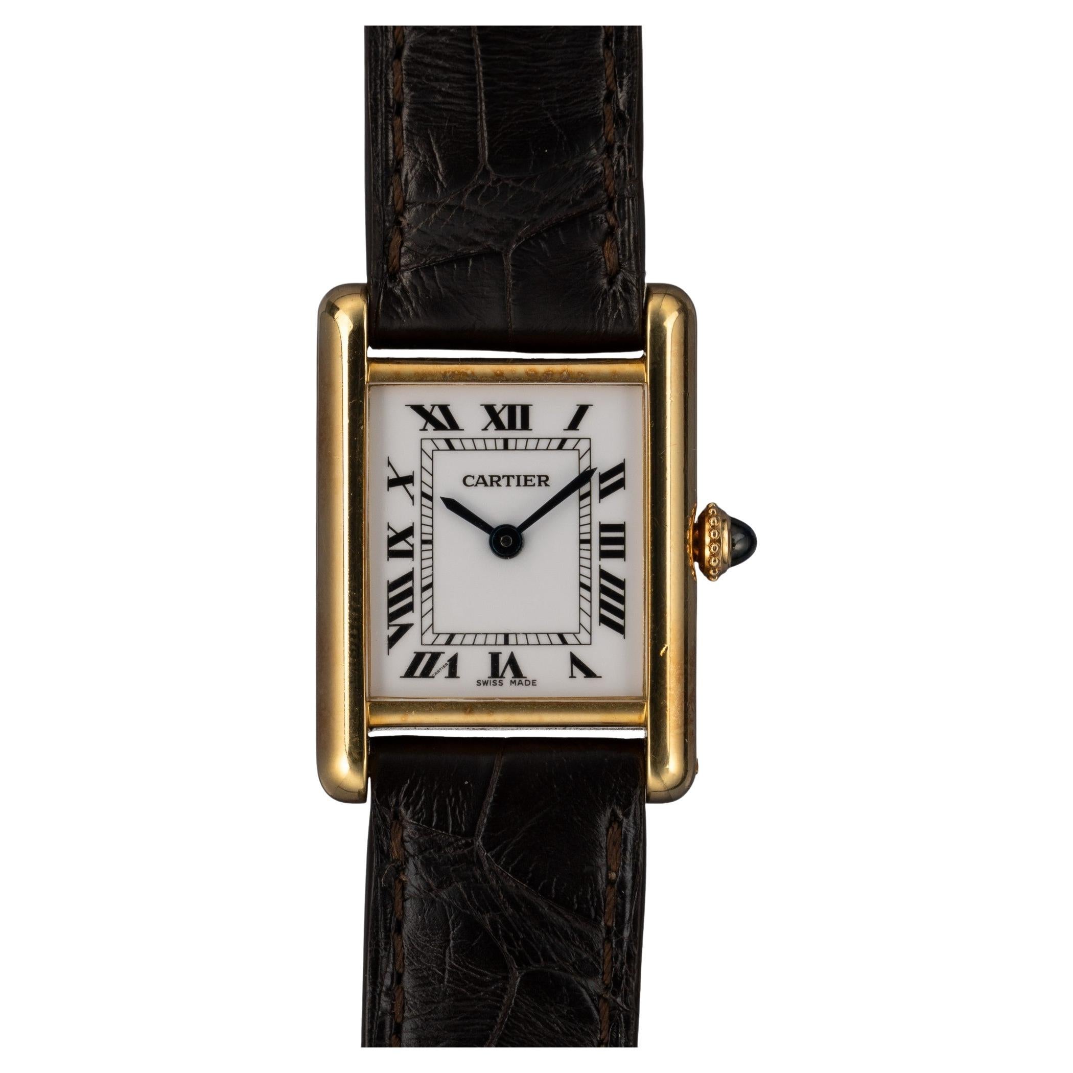 Cartier Tank Louis 78087 SM Quadrante di servizio da donna anni '80