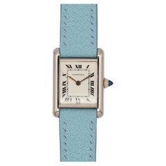 Cartier Tank Louis 78087 SM Lancette a punta Parigi Oro 18k WG 1992 Scatola e documenti