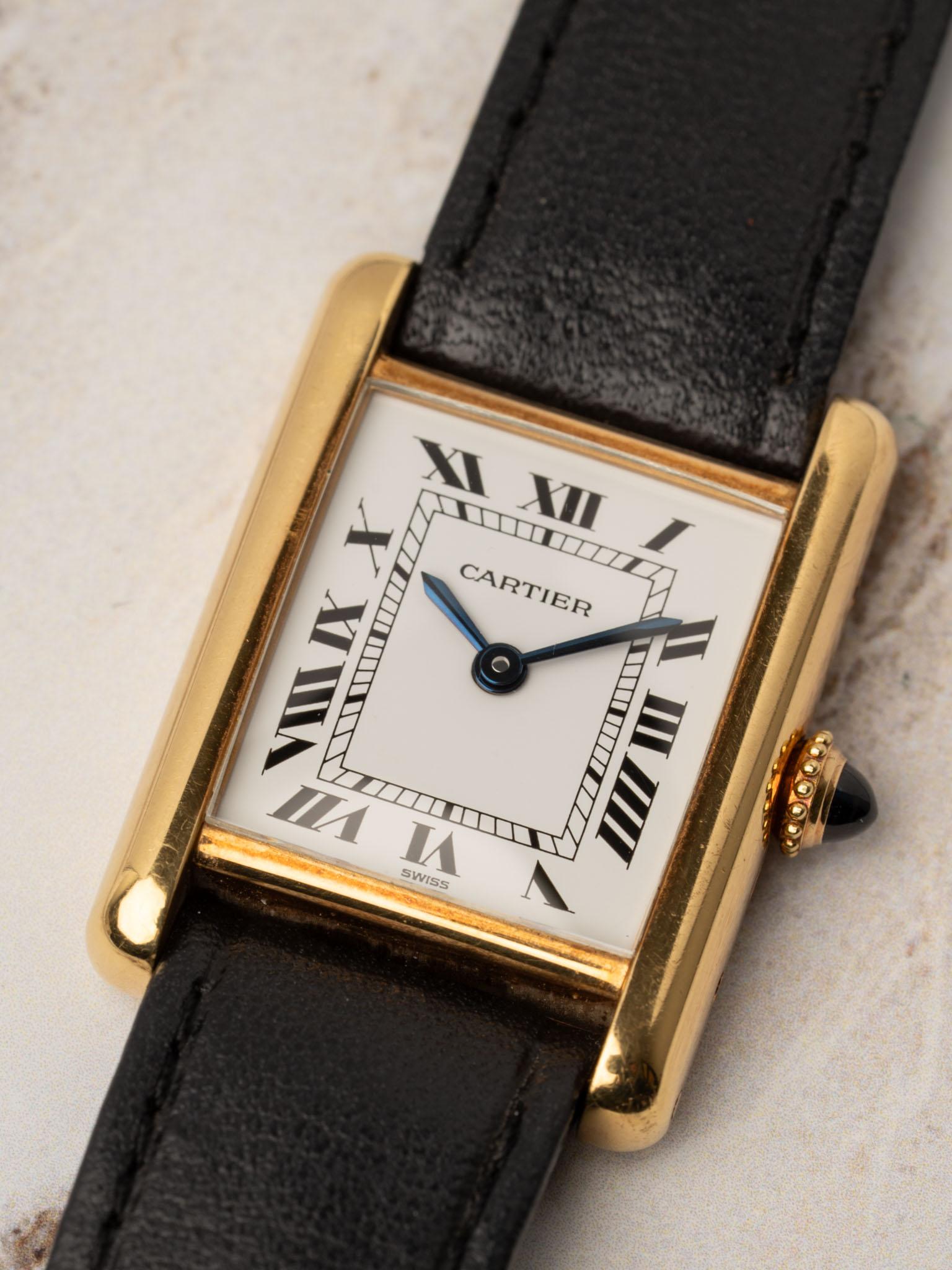 Cartier Tank Louis SM 78087 Swiss Dial 18k Yellow Gold (1980s)

SKU 1396

A beautifully preserved Cartier Tank Louis SM (Small Model) from the 1980s, showcasing the enduring elegance and minimalist design that define Cartier’s most iconic