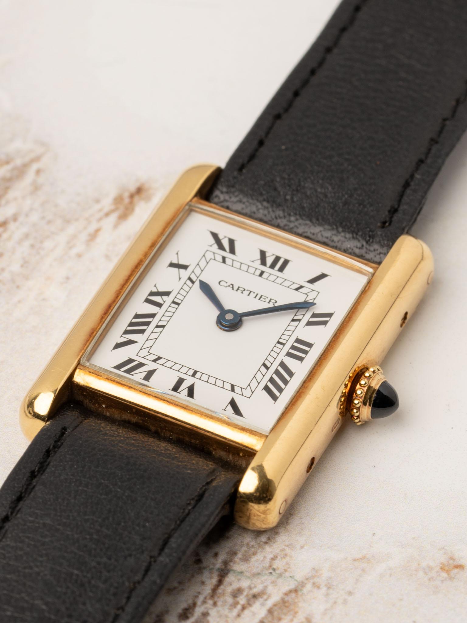 Women's Cartier Tank Louis 78087 SM Swiss 18k YG 1980s