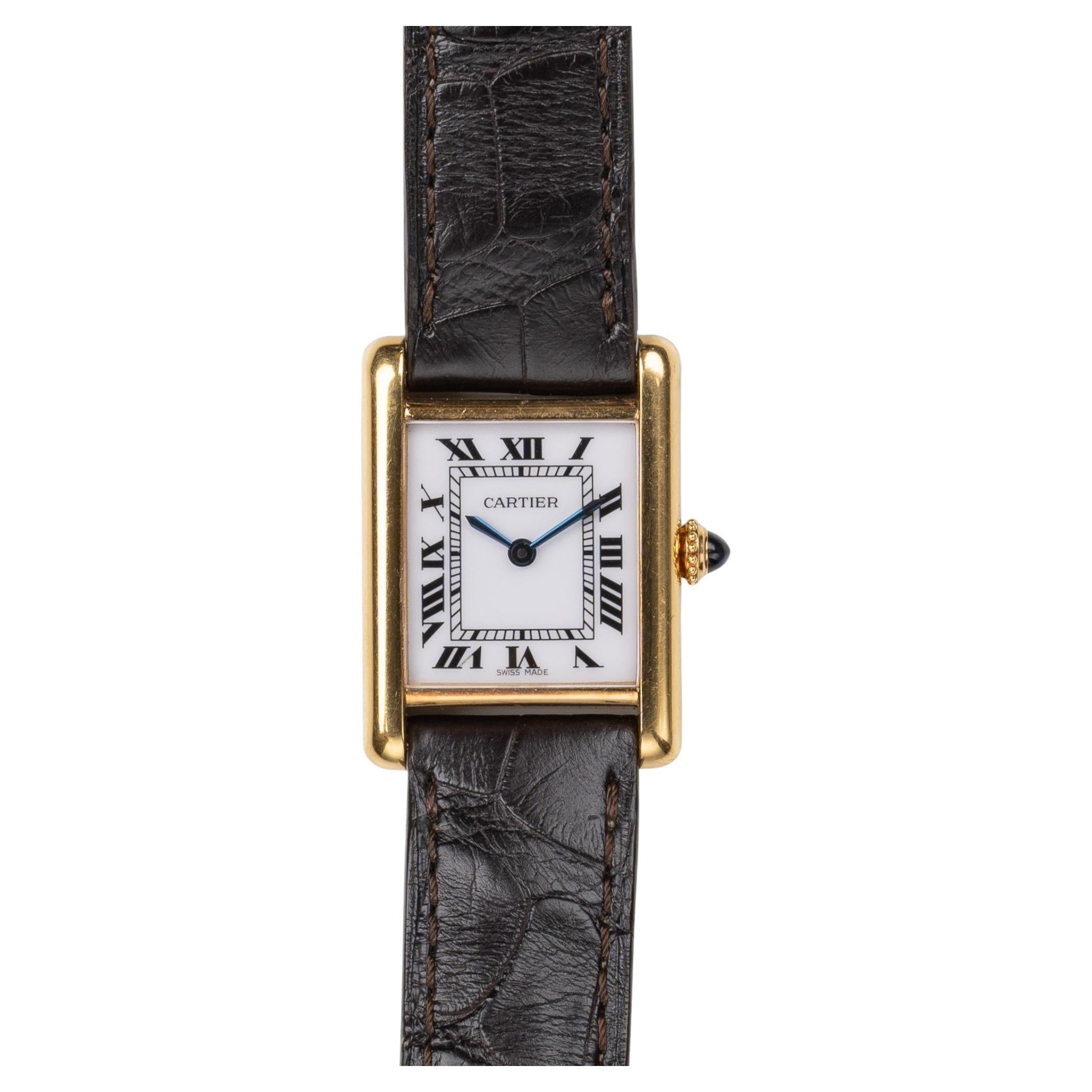 Cartier Tank Louis 78087 SM Swiss Made Zifferblatt 18k YG 1980er Jahre