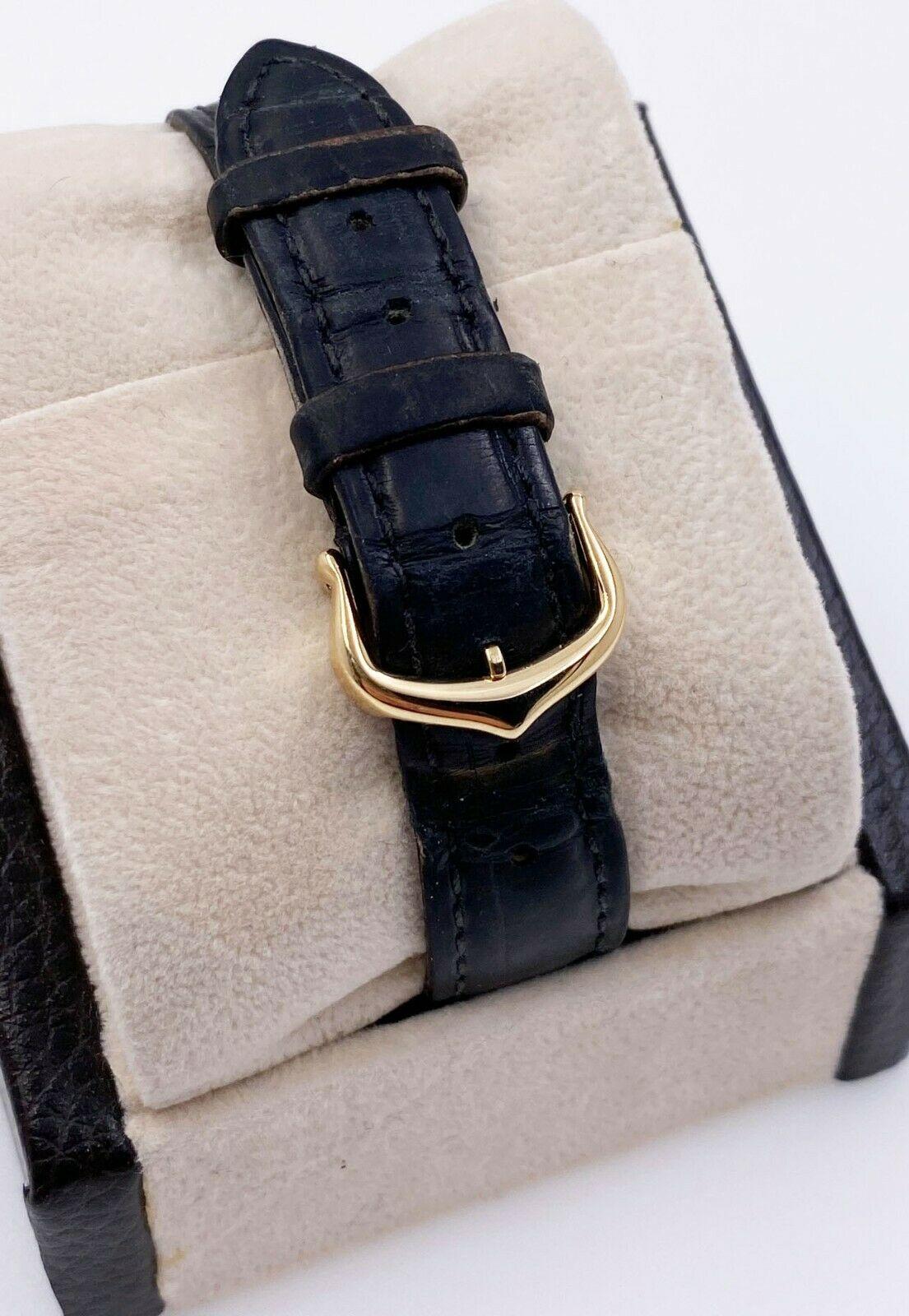 Cartier Tank Louis Cartier 2442 W1529856 18 Karat Gold Leather Band Box Papers In Excellent Condition In San Diego, CA