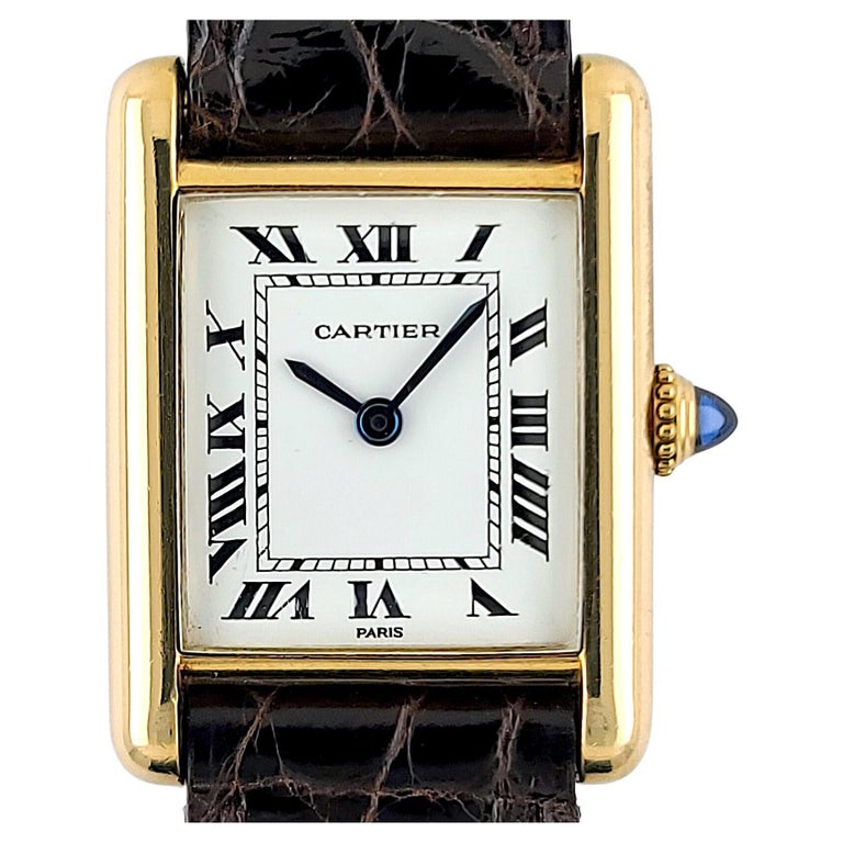 Cartier Tank Louis Cartier PARIS Dial LC 78087 Medium MM 18k Gold 1970