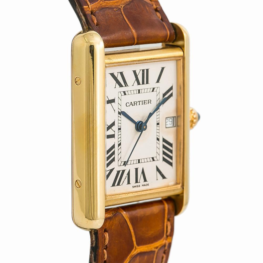 Contemporary Cartier Tank Louis Cartier W1529756, Beige Dial, Certified