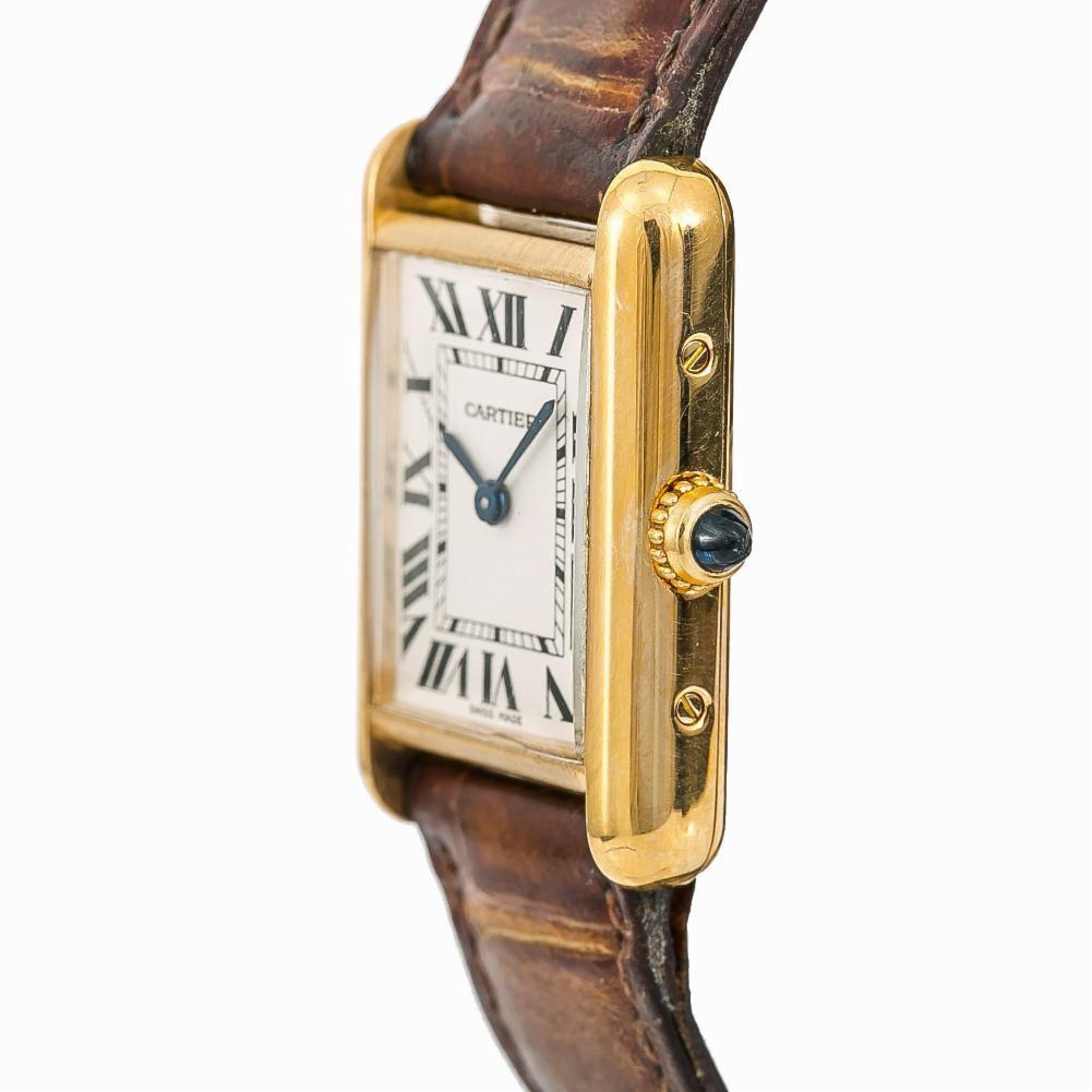 Cartier Tank Louis Cartier W1529856, Beige Dial, Certified and Warranty In Good Condition In Miami, FL