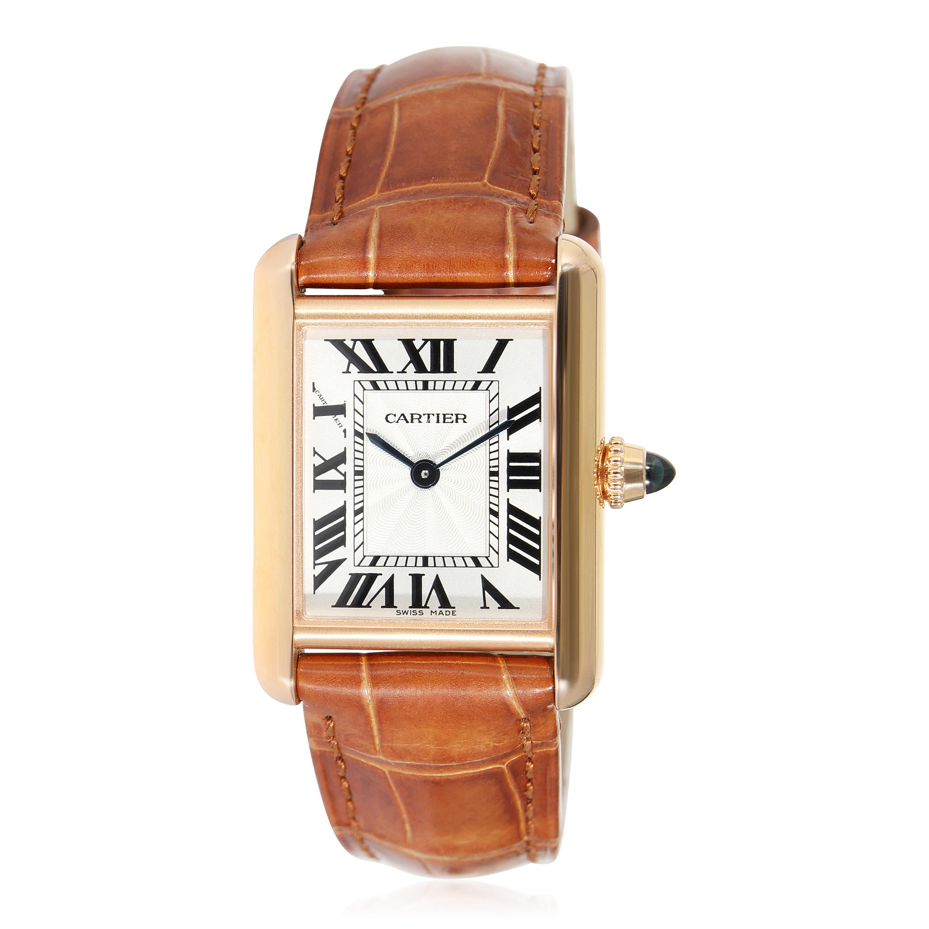 Cartier: 18 Karat Roségold Damenuhr Tank Louis Cartier WGTA0010 im Zustand „Hervorragend“ in New York, NY