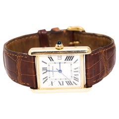Cartier Tank Louis Date 18 Carat Solid Gold Vintage Designer Watch