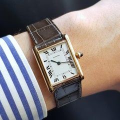 Cartier Tank Louis Extra-Plate Gold Large Jaeger Lecoultre JLC P838 Ultra Thin