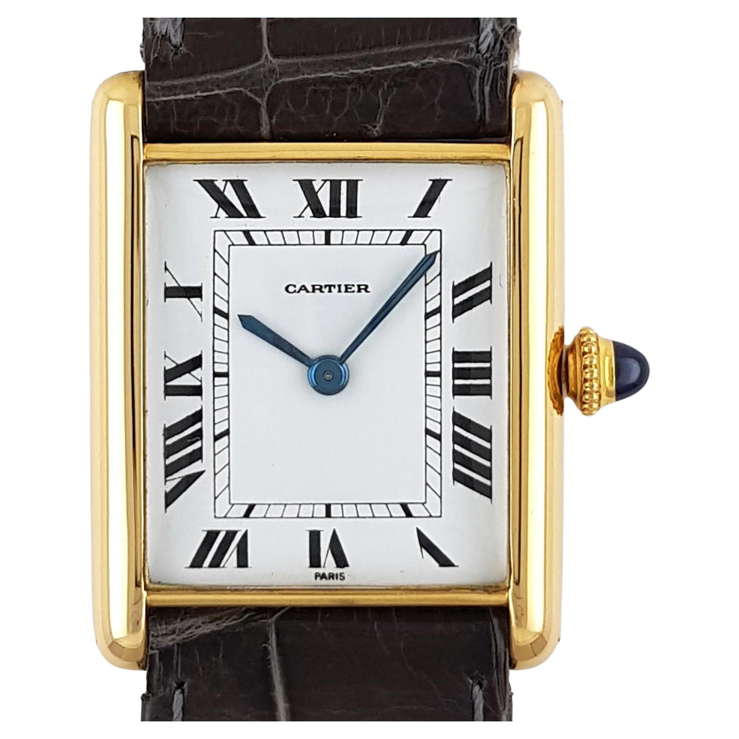 Cartier Tank Louis Extra-Plate Gold Large Jaeger Lecoultre JLC P838 Ultra Thin