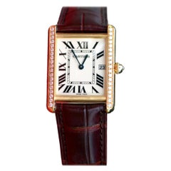 Cartier Tank Louis Large 18k Yellow Gold Leather Strap Watch W1529756