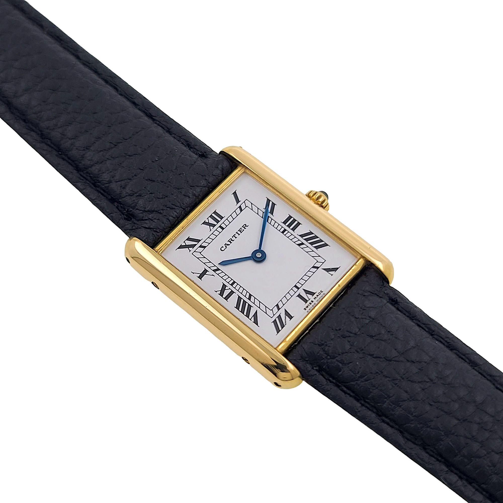 Women's or Men's Cartier Tank Louis Large GM LM L.C 18k Solid Gold 88105 folding clasp 1140