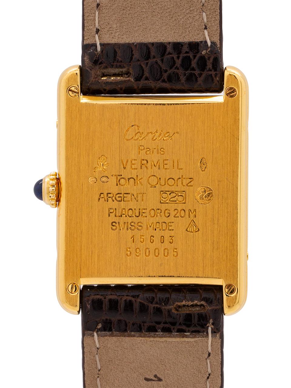 cartier paris vermeil quartz argent 925