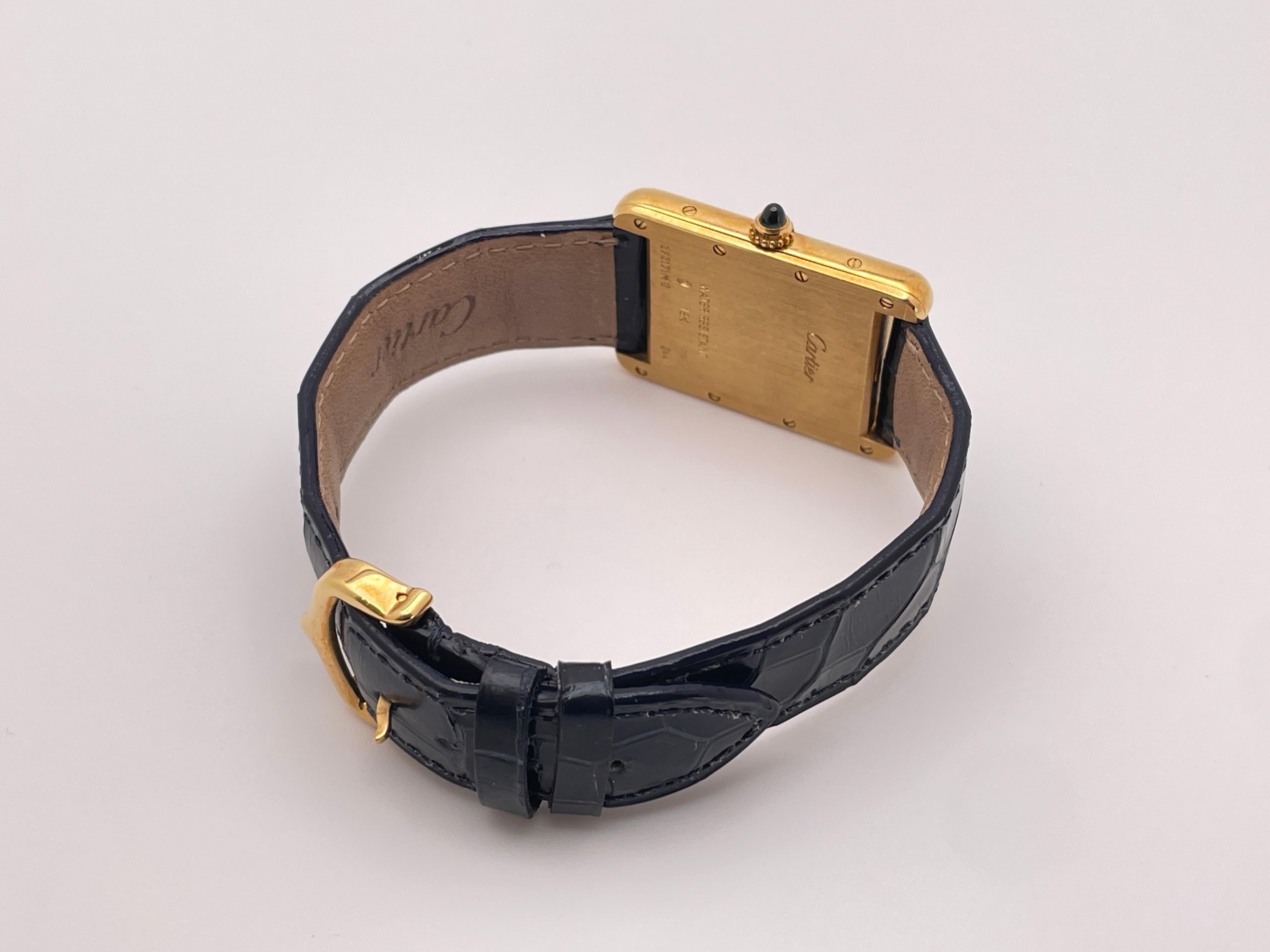 Cartier Tank Louis - Orologio grande in oro giallo 18 carati in vendita 6