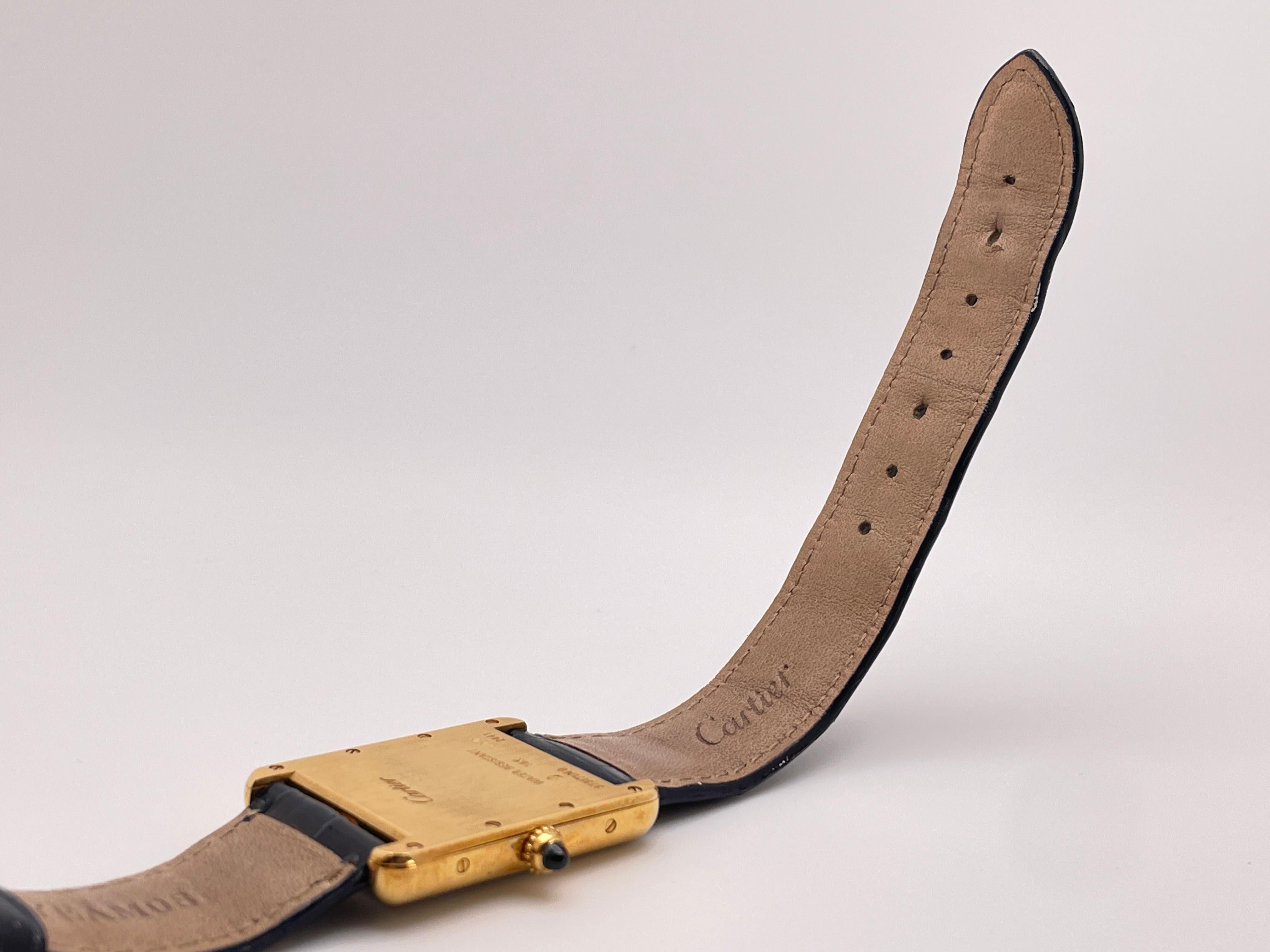 Cartier Tank Louis - Orologio grande in oro giallo 18 carati in vendita 9