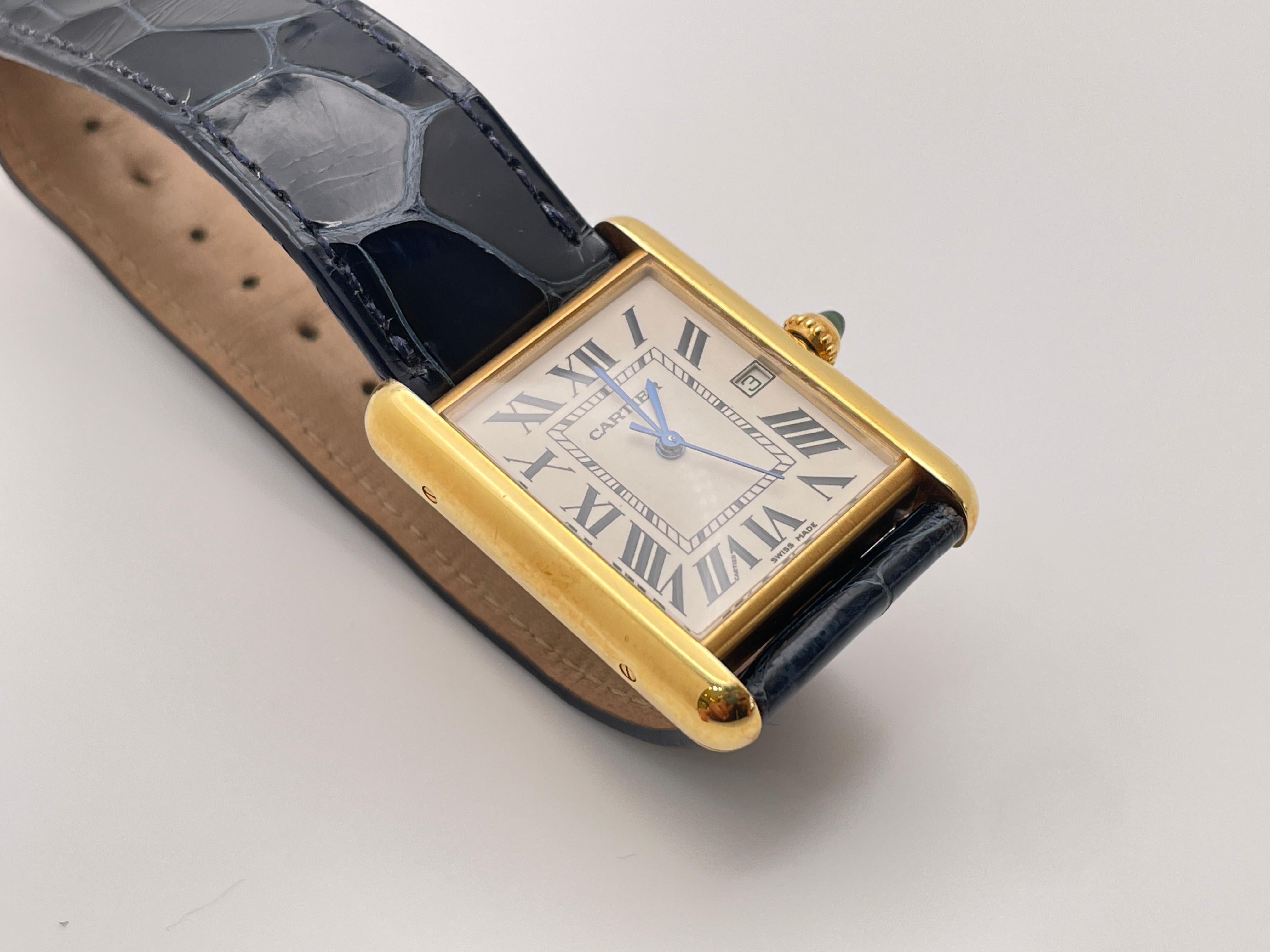 Cartier Tank Louis - Orologio grande in oro giallo 18 carati In condizioni ottime in vendita a Westport, CT