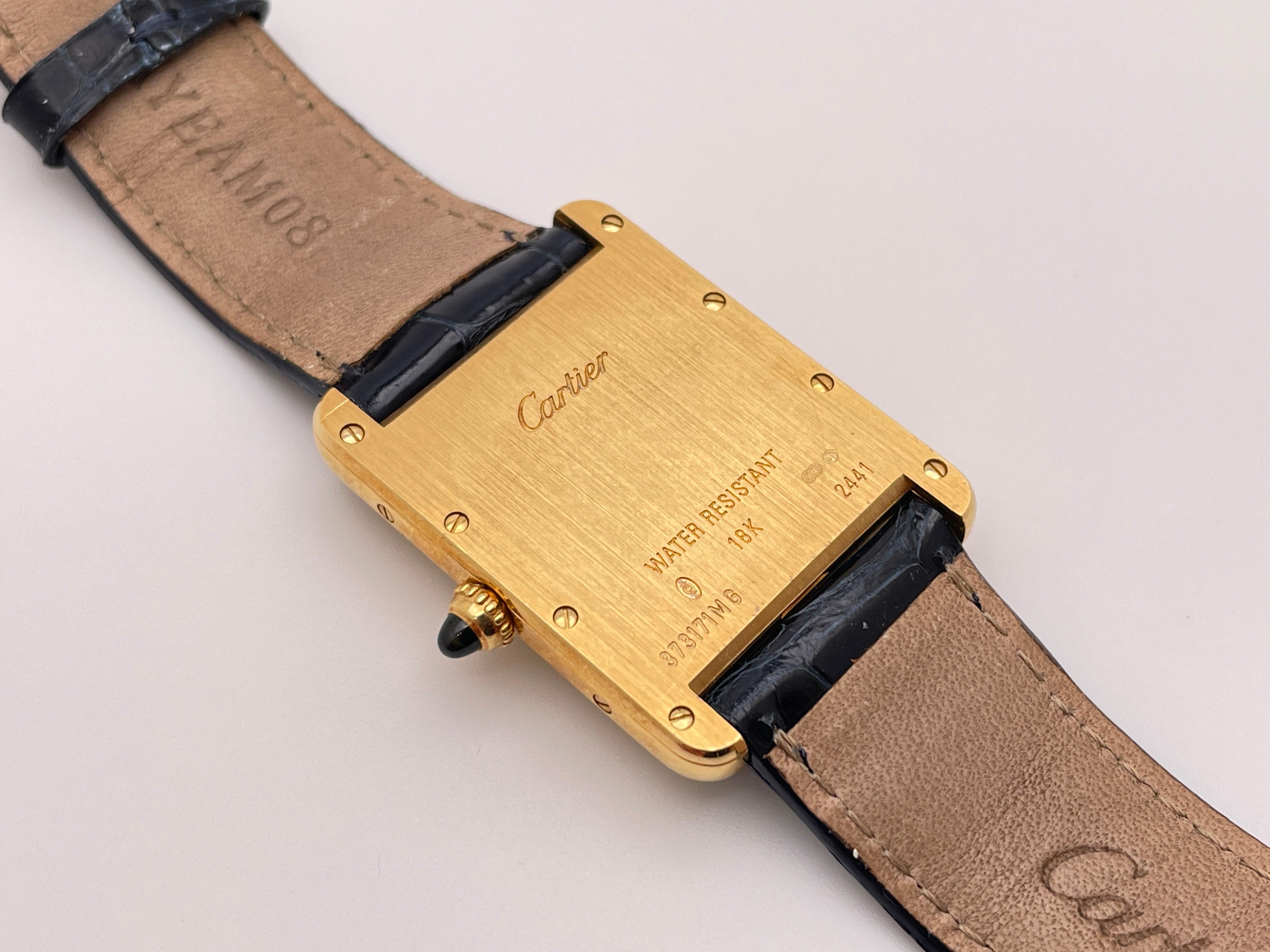 Cartier Tank Louis - Orologio grande in oro giallo 18 carati in vendita 3