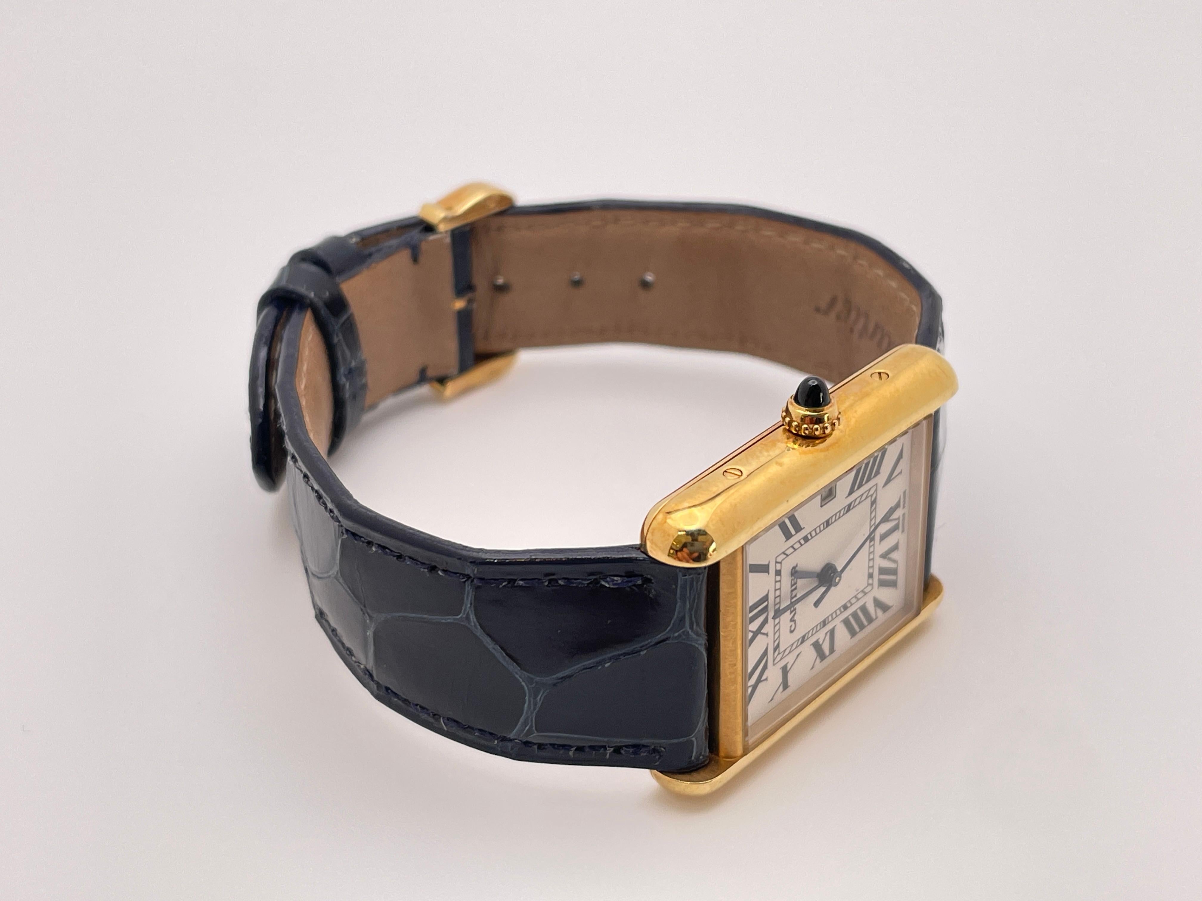 Cartier Tank Louis - Orologio grande in oro giallo 18 carati in vendita 5