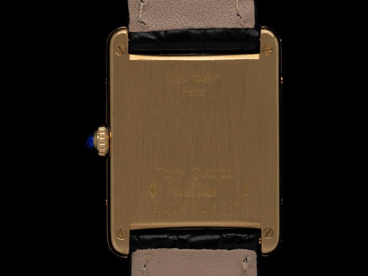 Cartier Tank Louis Mens Midsize Unisex Quartz Watch - Solid 18K Gold For Sale 2